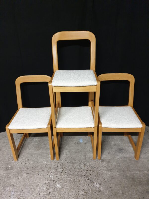 Set de 4 chaises scandinaves hêtre 70's – Image 6