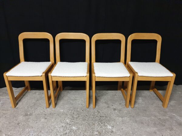 Set de 4 chaises scandinaves hêtre 70's – Image 3